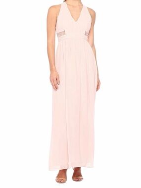 BCBGeneration Blush Pink V‑Neck Sleeveless Maxi Dress